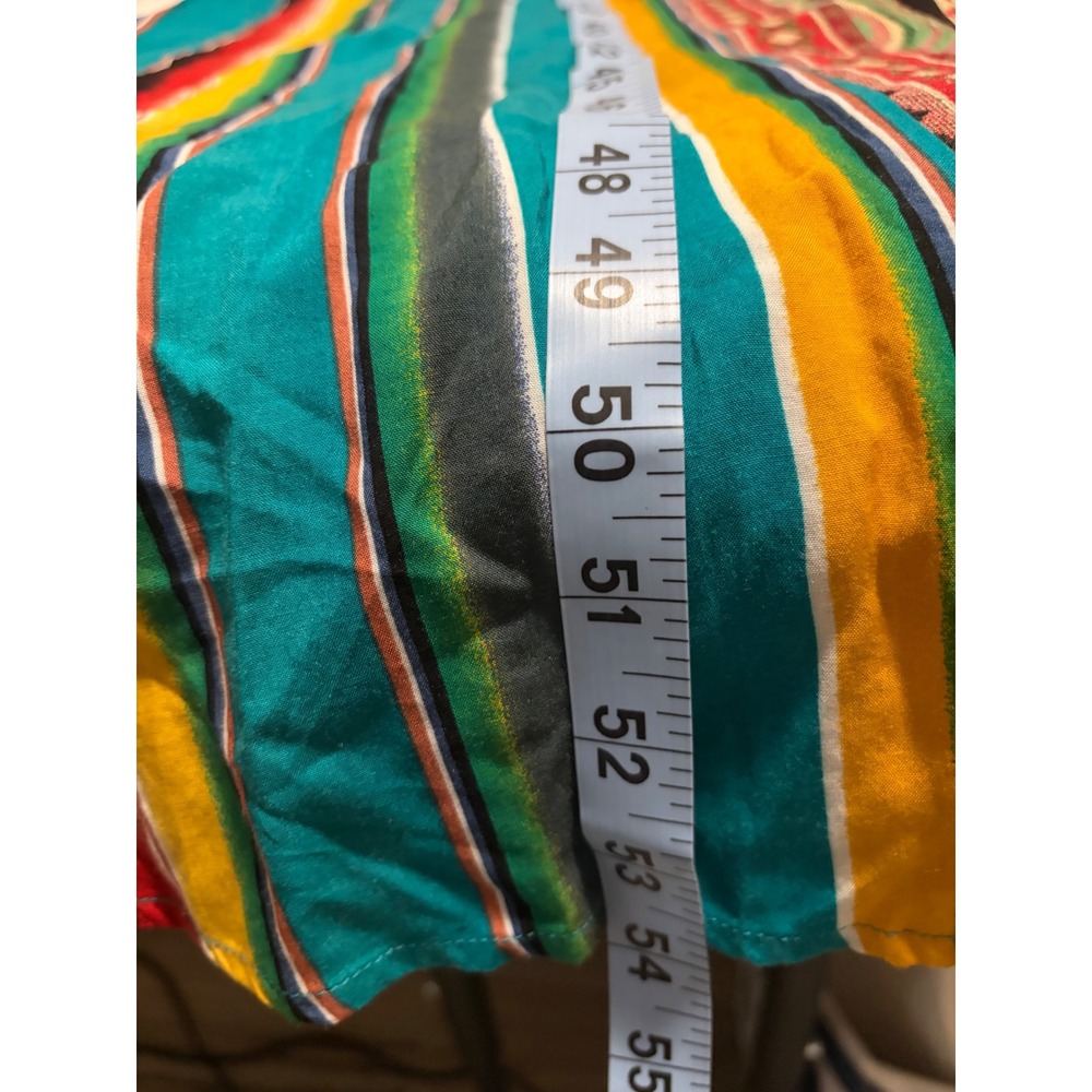 April Sky Embroidered Cactus Serape Stripe Maxi Shirt Dress Boho Western M - Picture 11 of 11
